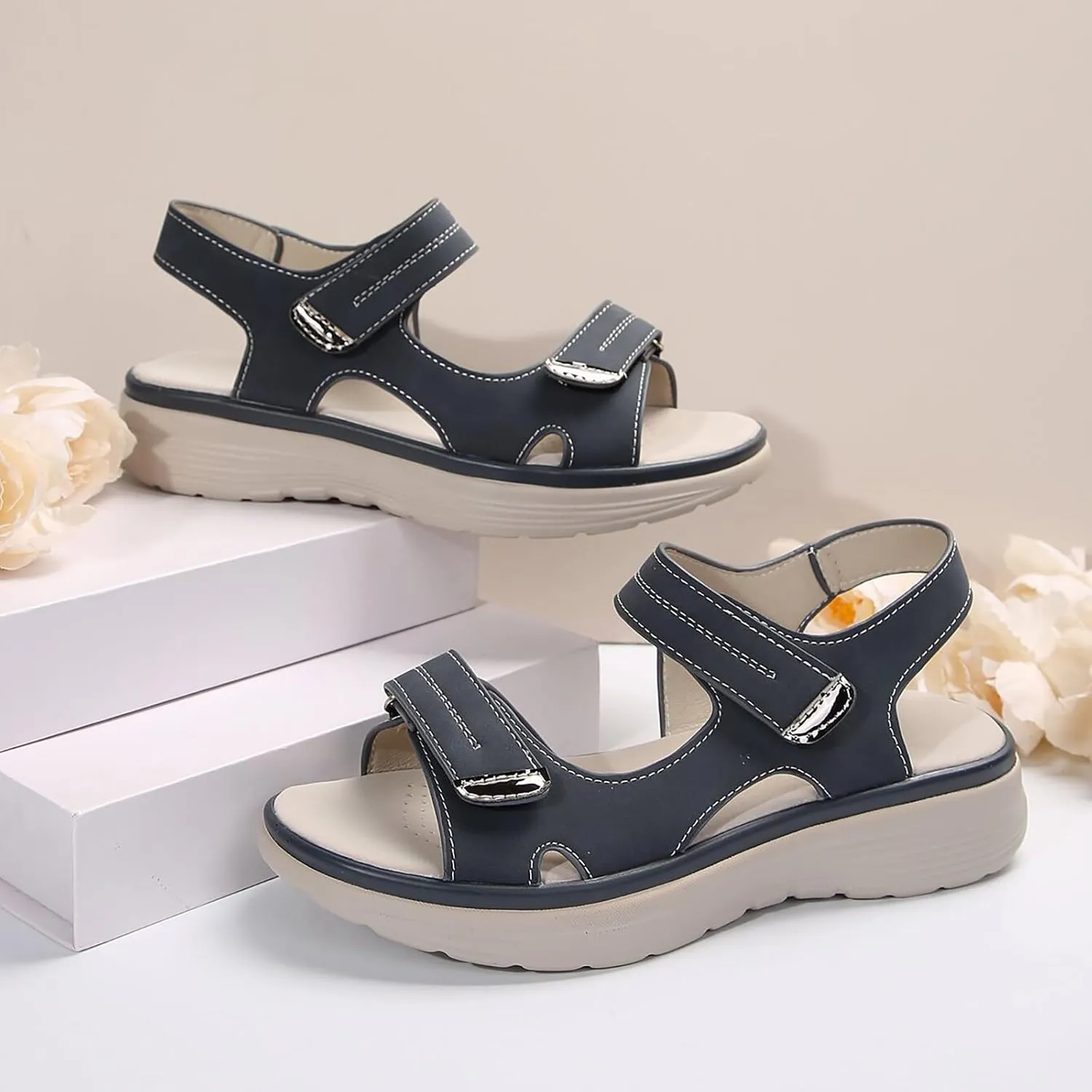 Womens sandals comfortable Summer Sport Sandals with Arch Support Comfortable Walking Ankle Strap Sandals